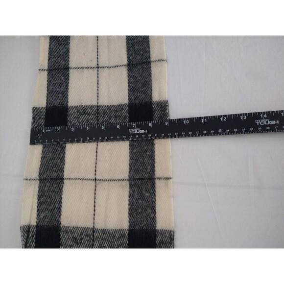 Vintage Made in Japan Rectangle Scarf Black Cream Plaid collectable fashion - Picture 3 of 8